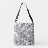 Rozen handgetekend patroon crossbody tas (Achterkant)