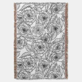 Rozen handgetekend patroon deken (Voorkant Verticaal)