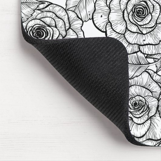 Rozen handgetekend patroon muismat (Hoek)