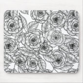 Rozen handgetekend patroon muismat (Voorkant)