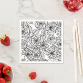 Rozen handgetekend patroon servet (Insitu)