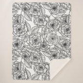 Rozen handgetekend patroon sherpa deken (Voorkant)
