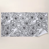 Rozen handgetekend patroon strandlaken (Voorkant)