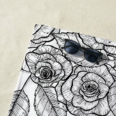 Rozen handgetekend patroon strandlaken (In situ)