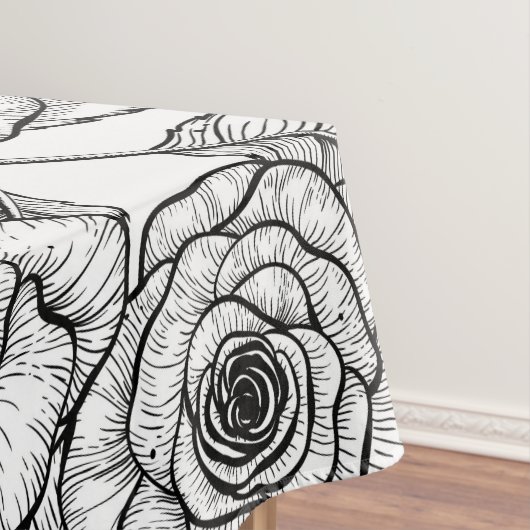 Rozen handgetekend patroon tafelkleed (Voorbeeld)