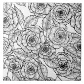 Rozen handgetekend patroon tegeltje (Voorkant)