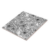 Rozen handgetekend patroon tegeltje (Zijkant)