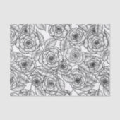 Rozen handgetekend patroon tissuepapier (Voorkant)