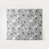 Rozen handgetekend patroon wandkleed (Voorkant (horizontaal))