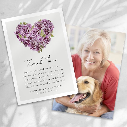 Rozen Hart Bloemen Foto Sympathie Begrafenis Bedankkaart