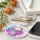 Rozen, hart en schedel sleutelhanger (Voorkant Rechts)