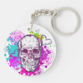 Rozen, hart en schedel sleutelhanger (Achterkant)