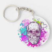 Rozen, hart en schedel sleutelhanger (Voorkant)