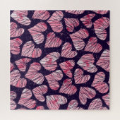 Rozen hart: waterverf naadloos patroon. legpuzzel (Horizontaal)