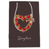  Rozen Hartaandoeningen Gepersonaliseerd Roodgrijs Medium Cadeauzakje (Voorkant)