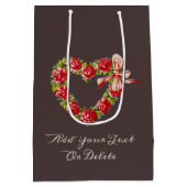  Rozen Hartaandoeningen Gepersonaliseerd Roodgrijs Medium Cadeauzakje (Achterkant)