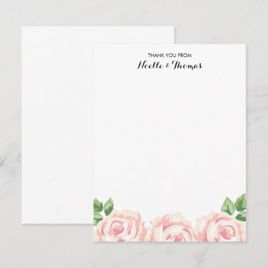  Rozen Hartelijk dank Bedankkaart (Voorkant / Achterkant)