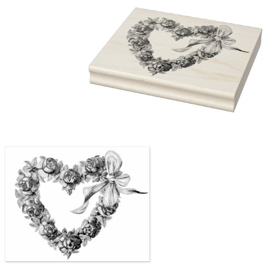  Rozen harten Floral Wreator  Wedding Rubberstempel (Gestempeld)