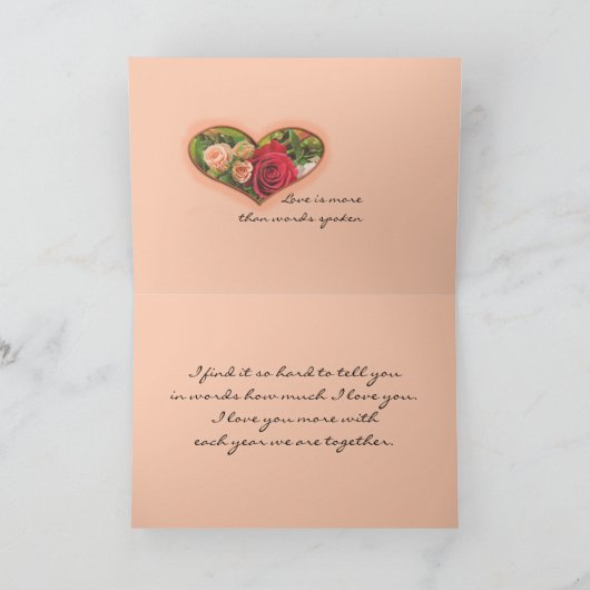 Rozen & Harten I Liefde u kaarden om het even Kaart (Binnen)