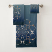 Rozen harten op blauwe gradiënt handdoek (Insitu)