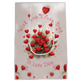 Rozen & Harten Schattige Teddybeer Valentijnsdag Medium Cadeauzakje (Achterkant)