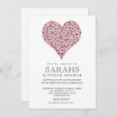 Rozen Heart Kitchen Tea Vrijgezellenfeest Party no Kaart (Voorkant / Achterkant)