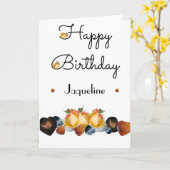 Rozen Hearts Happy Birthday Wenskaart Kaart (Gele Bloem)