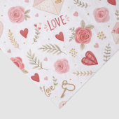 Rozen Hearts Letters Valentijnsdag Tissuepapier (Detail)