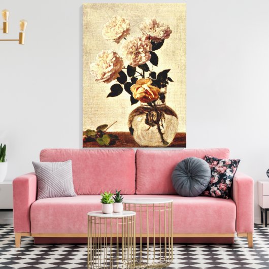 Rozen, Henri Fantin-Latour kunstwerk Canvas Afdruk (Insitu (Woonkamer))