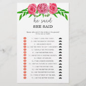 Rozen Hij zei dat ze vrijgezellenfeest spel zei (Voorkant)