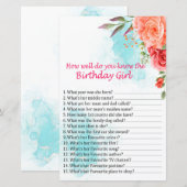 Rozen Hoe goed ken je het verjaardagsmeisje? (Voorkant / Achterkant)