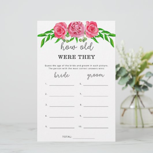 Rozen Hoe oud waren ze in het bruidsspel (Staand voorkant)