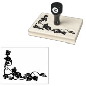 Rozen hoek rand 4 x 5 inch Rubber stempel (Gestempeld)