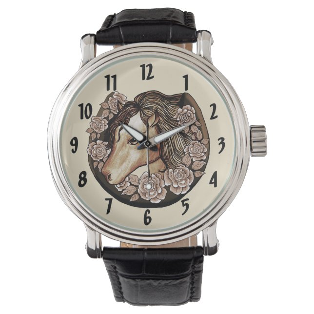 Rozen Horse Watch Horloge (Voorkant)
