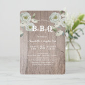 Rozen & Hout BaByQ BBQ Baby shower Uitnodiging (Staand voorkant)