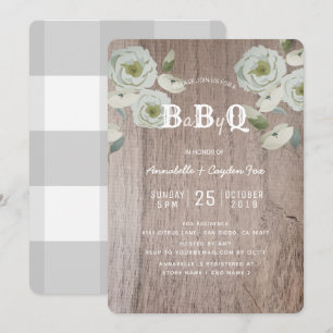 Rozen & Hout BaByQ BBQ Baby shower Uitnodiging