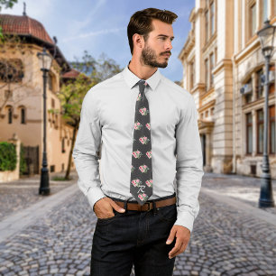 Rozen  Houtskool Personaliseren Initiaal Stropdas