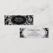 Rozen illustratie in zwart-wit Mini Visitekaartje (Voorkant / Achterkant)