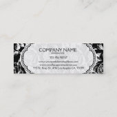 Rozen illustratie in zwart-wit Mini Visitekaartje (Achterkant)