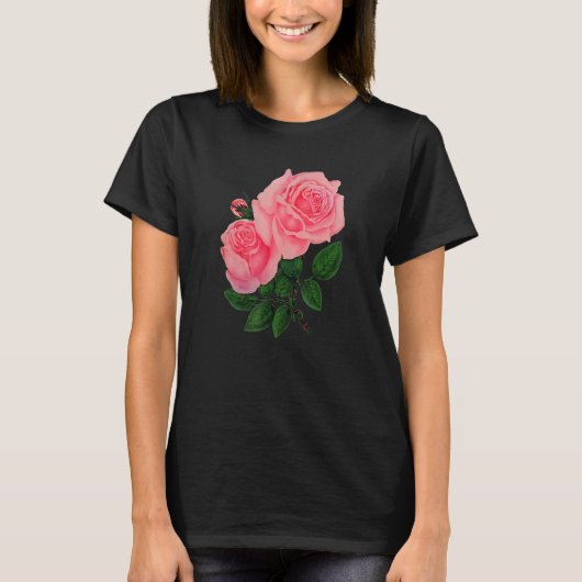 Rozen Illustratie van de liefste Kunst T-shirt (Voorkant)