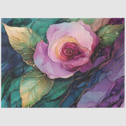 Rozen in Alcohol Ink Series Design #19 Tissuepapier (Voorkant)