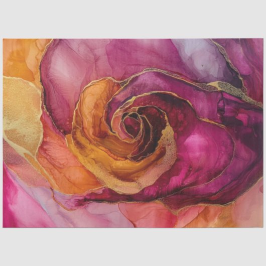 Rozen in Alcohol Inkt Serie Ontwerp #30 Tissuepapier (Voorkant)
