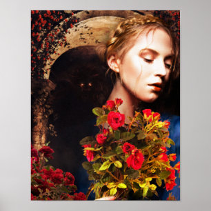 rozen in ambergeel poster