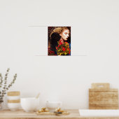 rozen in barnsteen poster (Keuken)