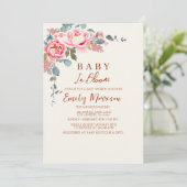 Rozen in bloei baby in bloei Komend Baby shower Kaart (Staand voorkant)