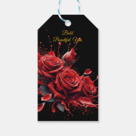 Rozen in bloei - Elegante verjaardag Cadeaulabel
