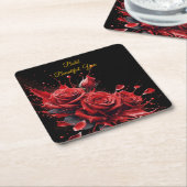 Rozen in bloei - Elegante verjaardag Kartonnen Onderzetters (Schuin)