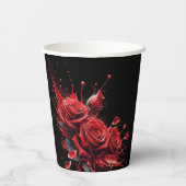 Rozen in bloei - Elegante verjaardag Papieren Bekers (Achterkant)