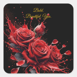 Rozen in bloei - Elegante verjaardag Vierkante Sticker