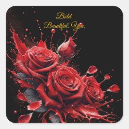 Rozen in bloei - Elegante verjaardag Vierkante Sticker